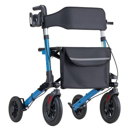 Rollator Walker with Seat, 3-Fold Aluminum, 300 lb