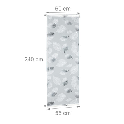 Roller blind for shower with leaf design