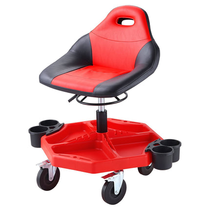 Rolling Garage Stool, Adjustable 300 lb, Tool Tray