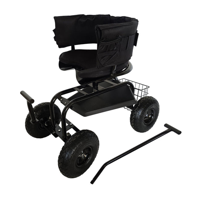 Rolling Garden Seat with Storage and Adjustable Height