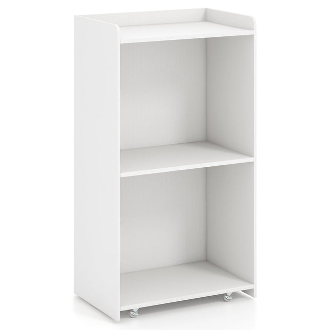 Verrijdbaar podium met 2 planken, 4 wielen, wit