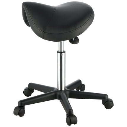 Rolling Saddle Stool with Wheels, 400 Lb, Adjustable Height