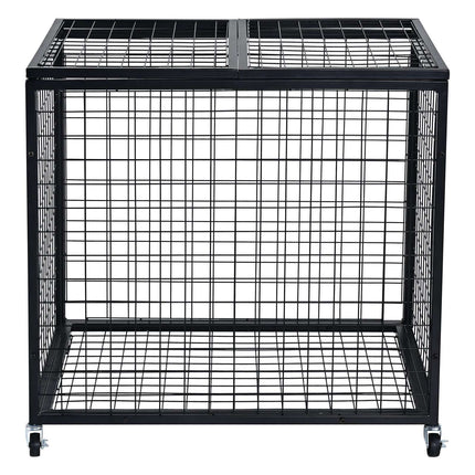 Rolling Sports Ball Storage Cart – Lockable Double-Lid Steel