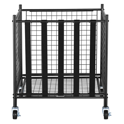 Rolling Sports Ball Storage Cart, Lockable Steel Cage