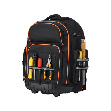 Rolling Tool Backpack, 110 lb Capacity, 45 Pockets