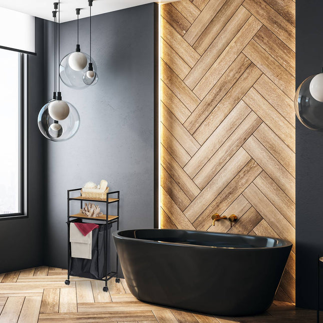 Rolplank voor badkamer met waszak