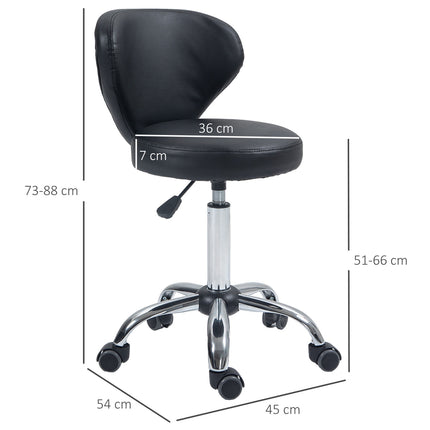 Otočná masážní stolička – nastavitelný ergonomický sedák, černá umělá kůže