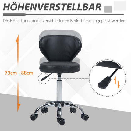 Otočná masážní stolička – nastavitelný ergonomický sedák, černá umělá kůže