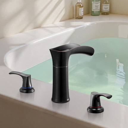 Roman Tub Faucet, 3-Hole Waterfall, 2-Handle ORB