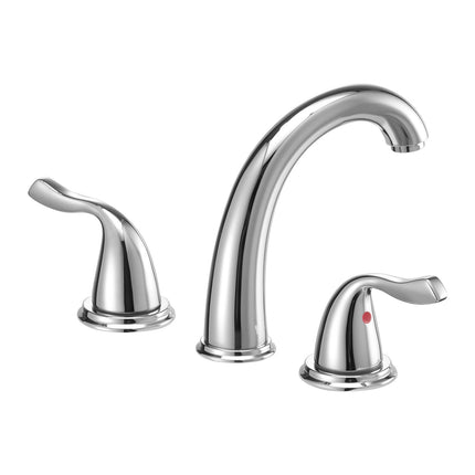 Roman Tub Faucet, 3-Hole Waterfall, Dual Handles, Silver