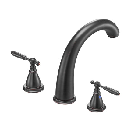 Roman Tub Faucet, Waterfall Deck Mount, 2-Handle Bronze