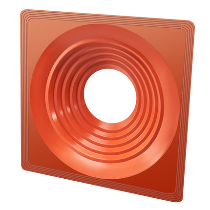 Roof Pipe Flashing Boot, 10-18 In OD, Silicone Square Base