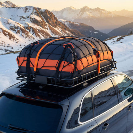 Roof Rack Cargo Basket 200 lb, Waterproof Bag Kit