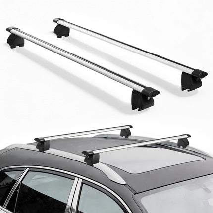 Roof Rack Cross Bars for Flush Rails, Lockable 75 kg