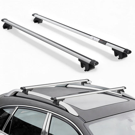 Roof Rack Cross Bars for Raised Rails, Lockable 100 kg