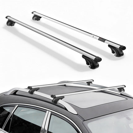 Roof Rack Cross Bars for Raised Rails, Lockable 90 kg