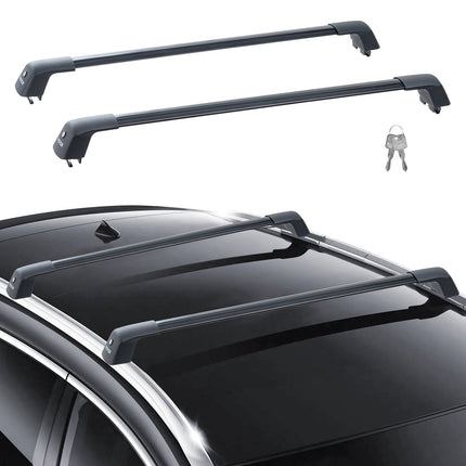 Roof Rack Crossbars 120 cm, Grooved Rails, Locking, Pair