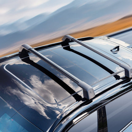 Roof Rack Crossbars 120 cm, Grooved Rails, Locking, Pair