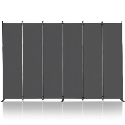 Room Divider, 6-Panel Folding Privacy Screen, Gray