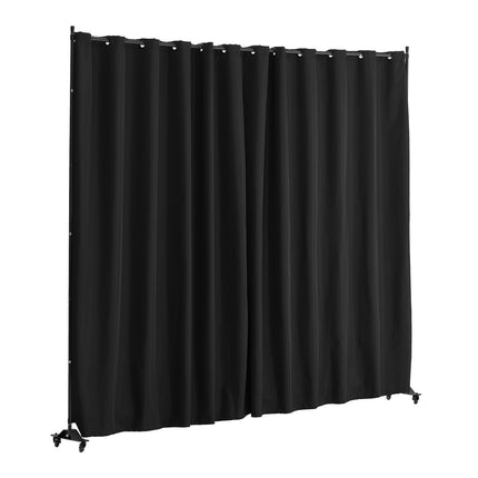 Room Divider Privacy Screen with Wheels, Black Panel