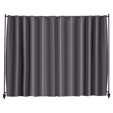 Room Divider Privacy Screen with Wheels, Freestanding, Gray