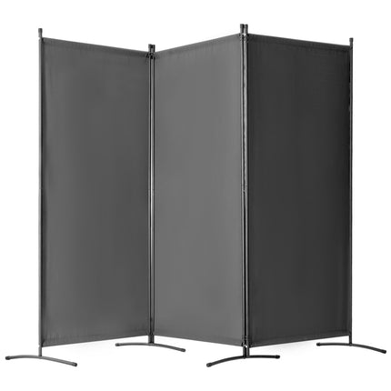 Room Divider Screen, 3-Panel Folding Privacy Screen, Gray