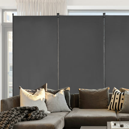 Room Divider Screen, 3-Panel Folding Privacy Screen, Gray