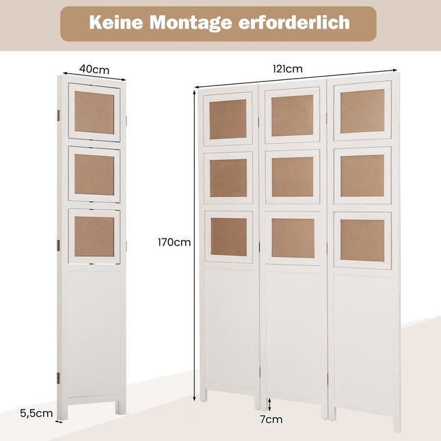 Paraván s 9 otočnými fotorámečky, 170 x 121 cm