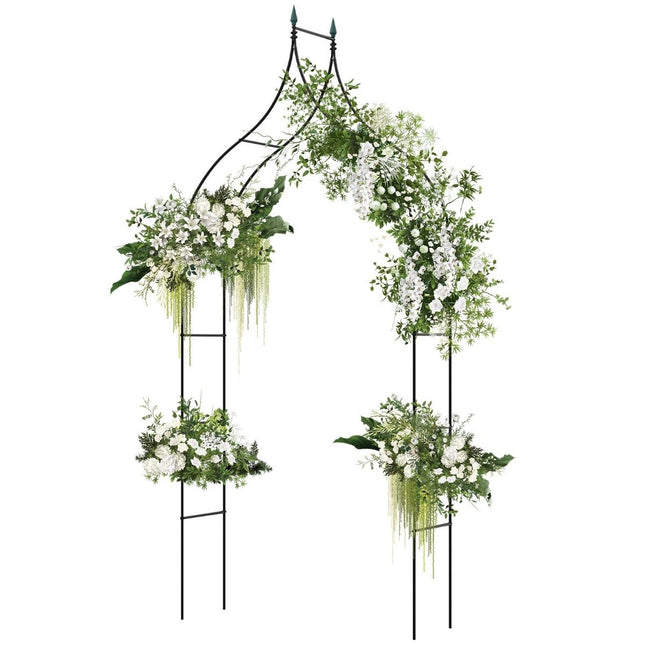 Rose arch metal garden arch in Gothic style archway rose trellis 125 x 39 x 287 cm