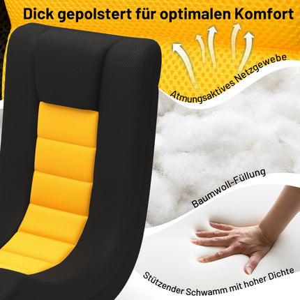 Otočné podlahové křeslo s nastavitelnou opěrkou, žlutá