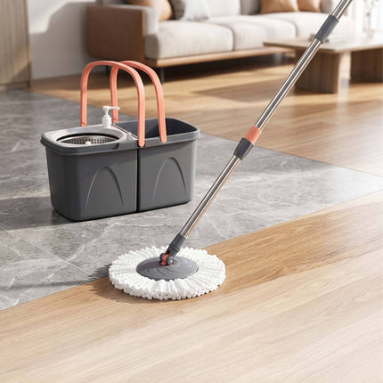 Rotating Mop Set with Bucket, Stainless Steel Handle