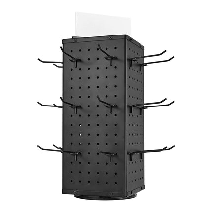 Rotating Pegboard Display Stand – 4-Sided, 24 Hooks