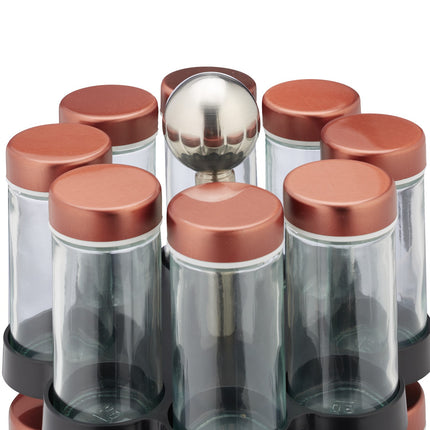 Rotating spice carousel with 16 jars