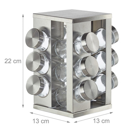 Rotating spice rack with 12 spice jars
