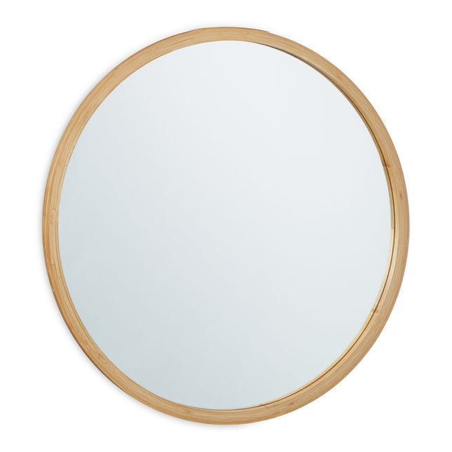 Kulaté bambusové nástěnné zrcadlo 61 cm