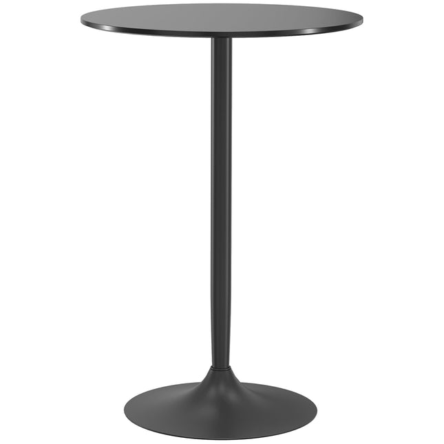 Kulatý barový stůl, MDF a ocel, Ø70 x 102 cm, černá