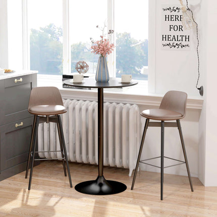 Round Black Bar Table, MDF & Steel, Ø70 x 102 cm