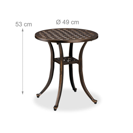 Round Cast Aluminium Patio Side Table, Weatherproof