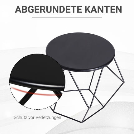Round coffee table with storage - Metal basket design