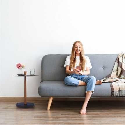 Runder Couchtisch im Industrial Design