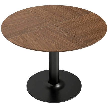 Round Dining Table, 110 cm, MDF and Steel, Seats 6