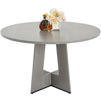 Round Dining Table, 47 Inch, Seats 4-6, Grey