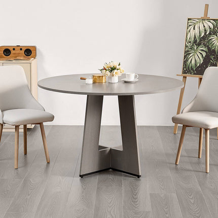 Round Dining Table, 47 Inch, Seats 4-6, Grey
