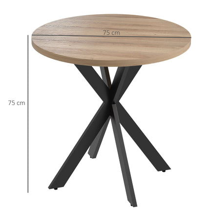 Kulatý jídelní stůl, 75 cm, pro 2-4 osoby, hnědá MDF