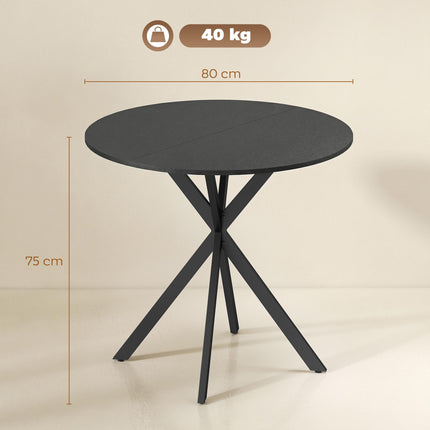 Kulatý jídelní stůl, vzhled dřeva, 80 cm, nastavitelné nožky