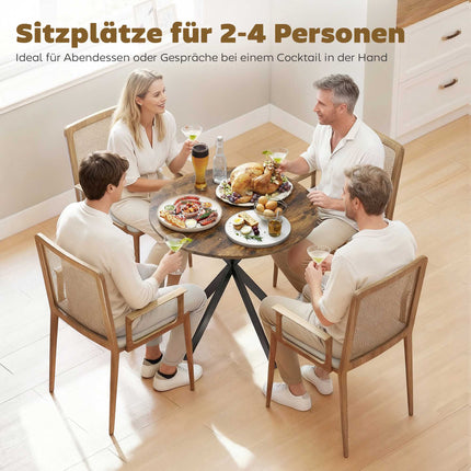 Kulatý jídelní stůl, povrch ve vzhledu dřeva, 80 cm, nastavitelné nožky