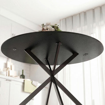 Kulatý jídelní stůl, povrch ve vzhledu dřeva, pro 4 osoby, 120 cm