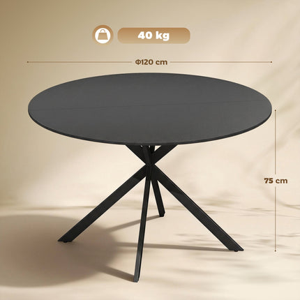 Kulatý jídelní stůl, povrch ve vzhledu dřeva, pro 4 osoby, 120 cm