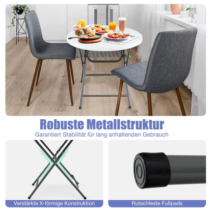 Kulatý skládací stůl, 81 cm, odolný HDPE, kovové nohy
