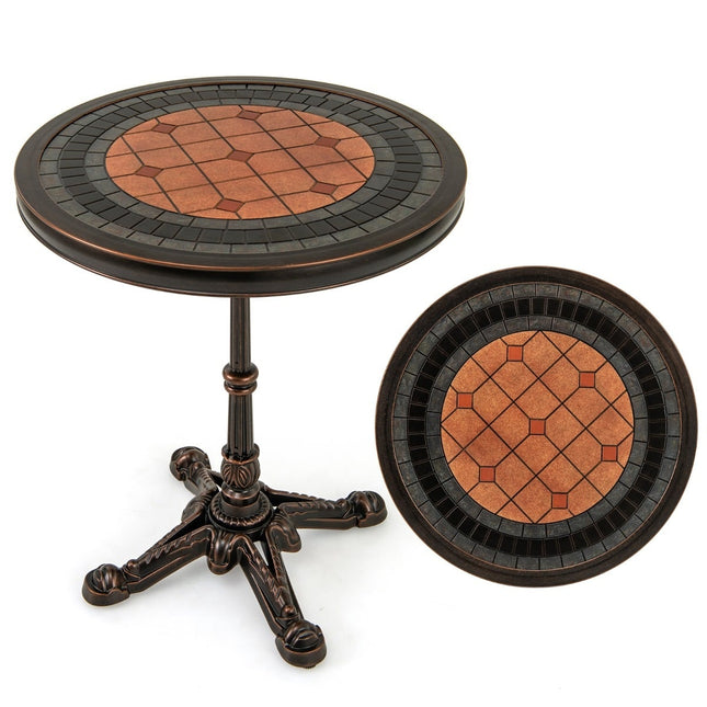 Ronde eettafel voor buiten - Gegoten aluminium, weerbestendig, 60,5 cm